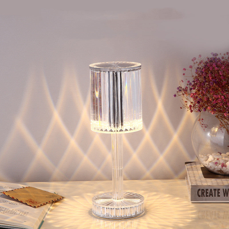 Crystal Diamond Table Lamp 3-Way Dimmable Touch Bedside Light