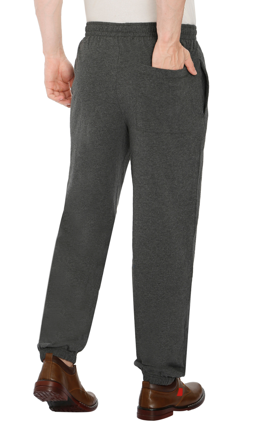 Men's Pull-On Elastic Waist Knit Pants - Relaxed Fit Lounge Trousers