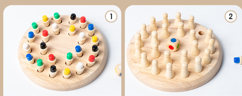 Wooden Memory Chess Puzzle Toy