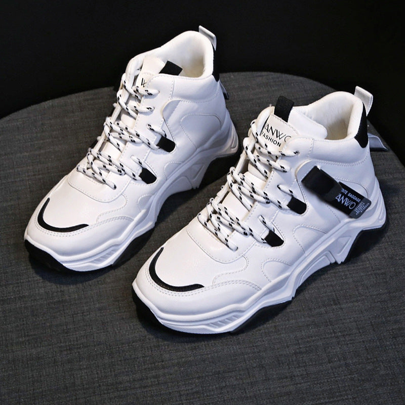 High-Top Sneakers for Women - White Athletic Shoes