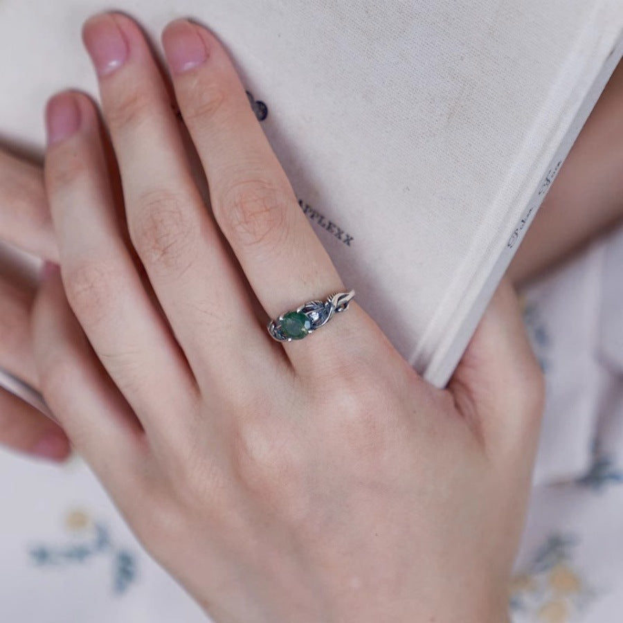 Niche Design Aquamarine Agate Ring For Women