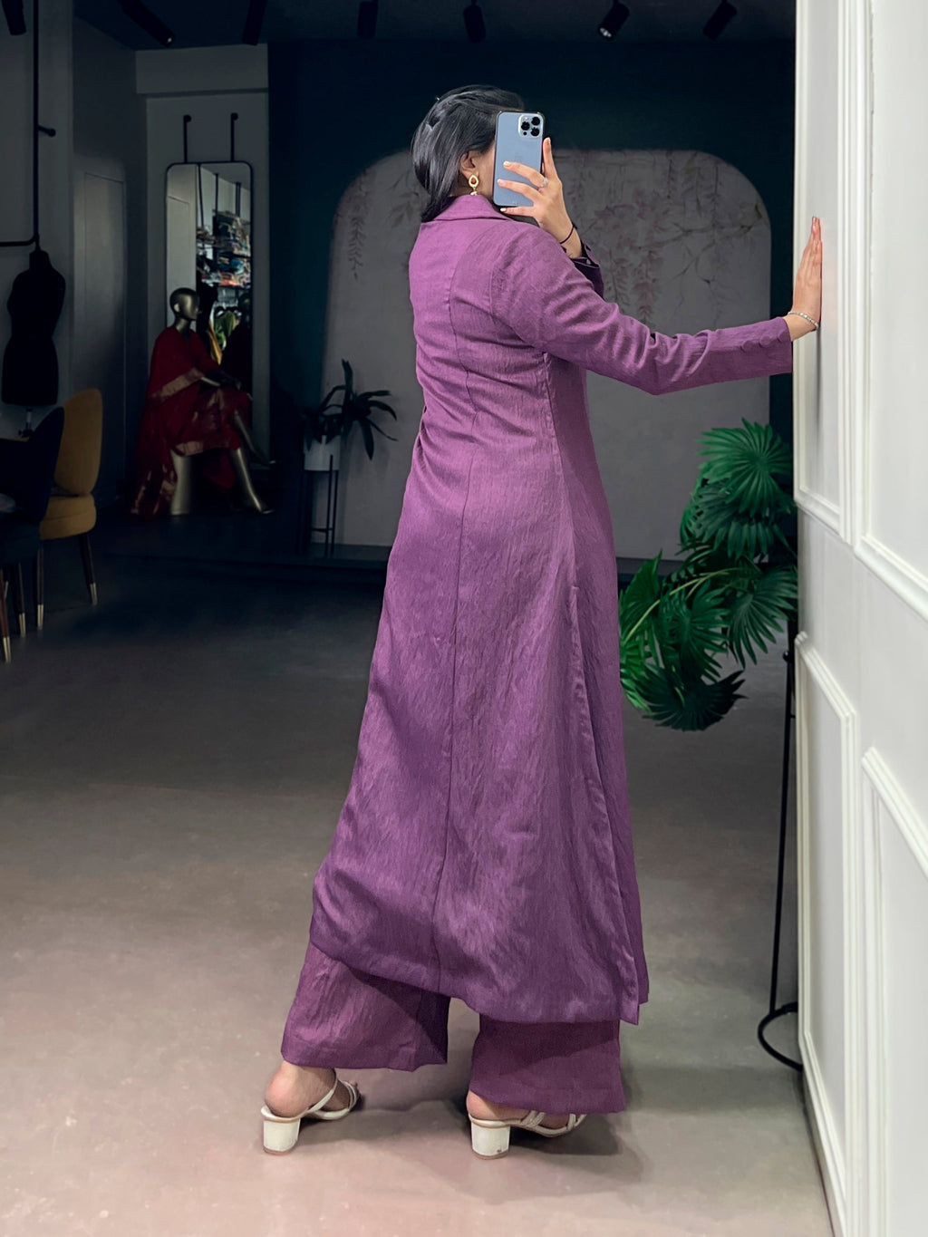Purple Straight Cut Suit in Soft N.V Herry Fabric