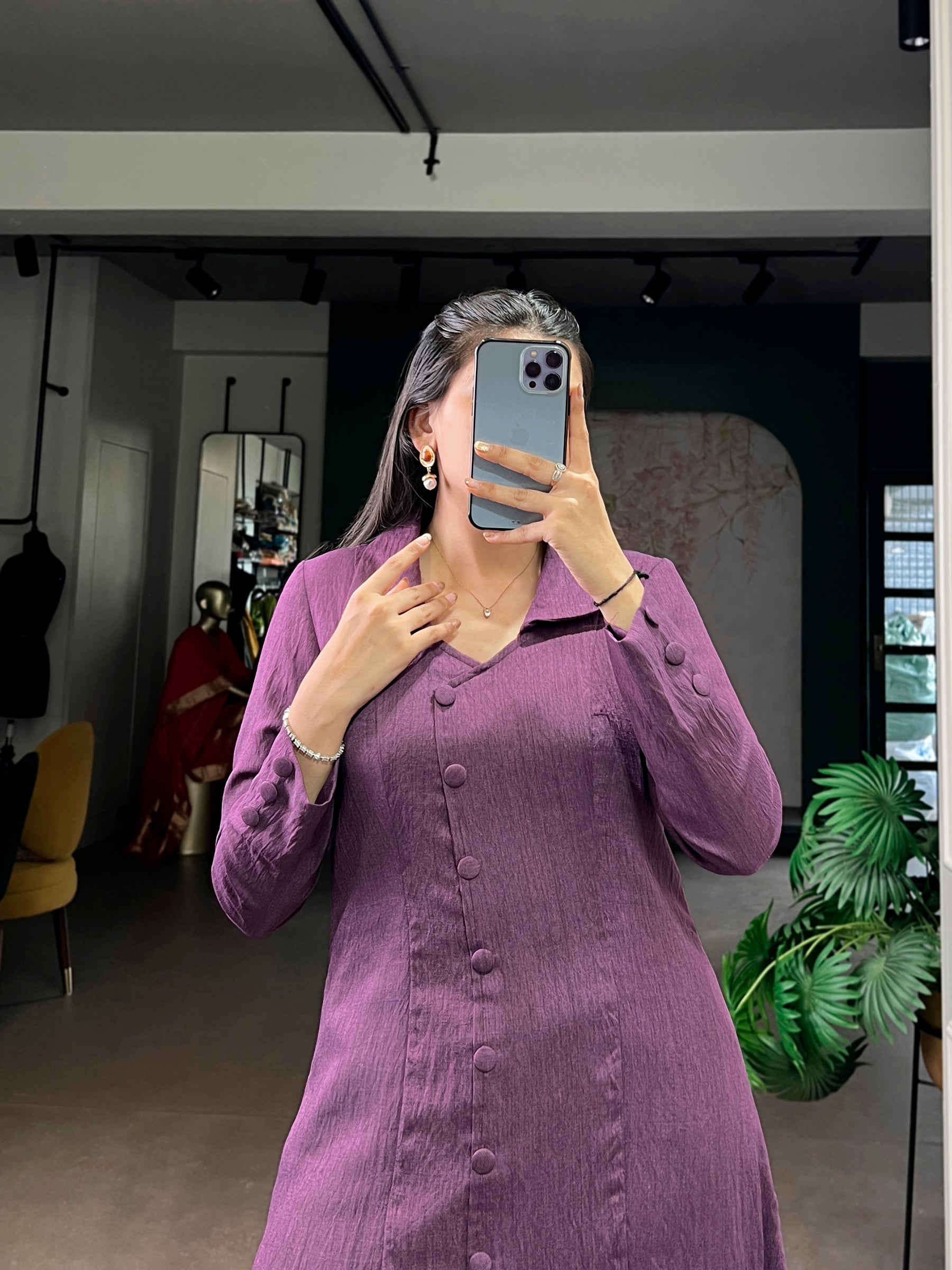 Purple Straight Cut Suit in Soft N.V Herry Fabric