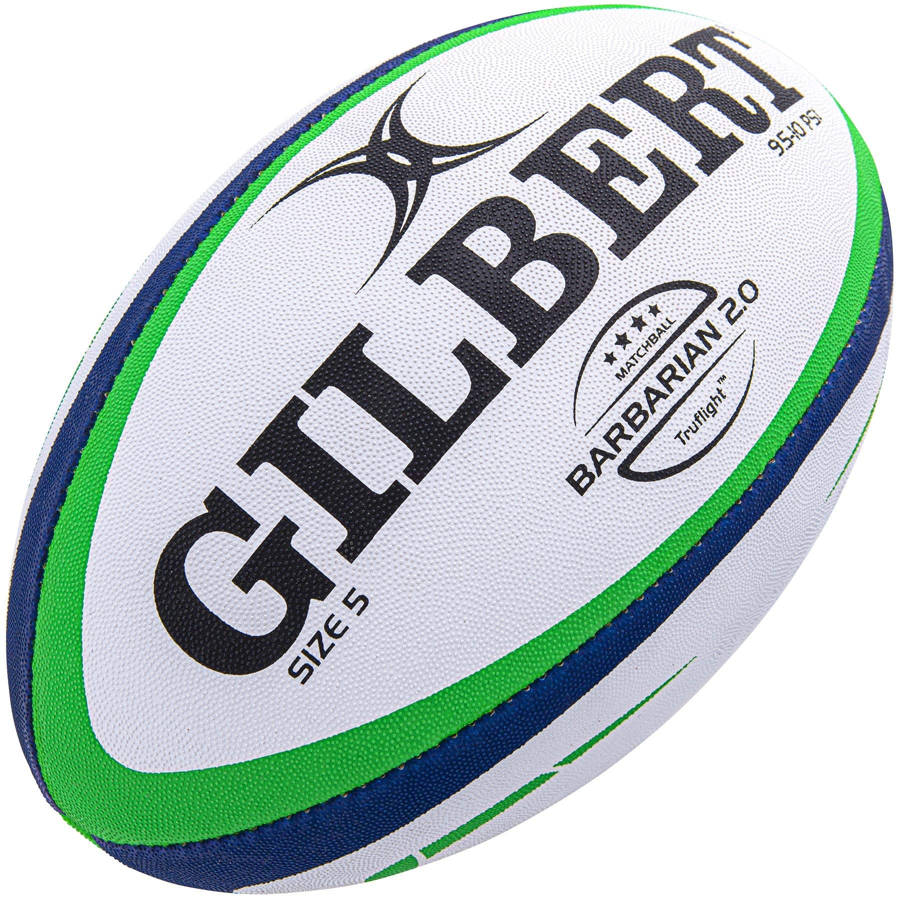 Barbarian 2.0 Rugby Match Ball Size 5 White Green Navy Blue