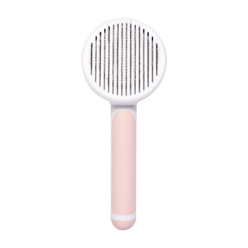 Modern Minimalist Self-Cleaning Pet Grooming Brush - 8-Inch Comb