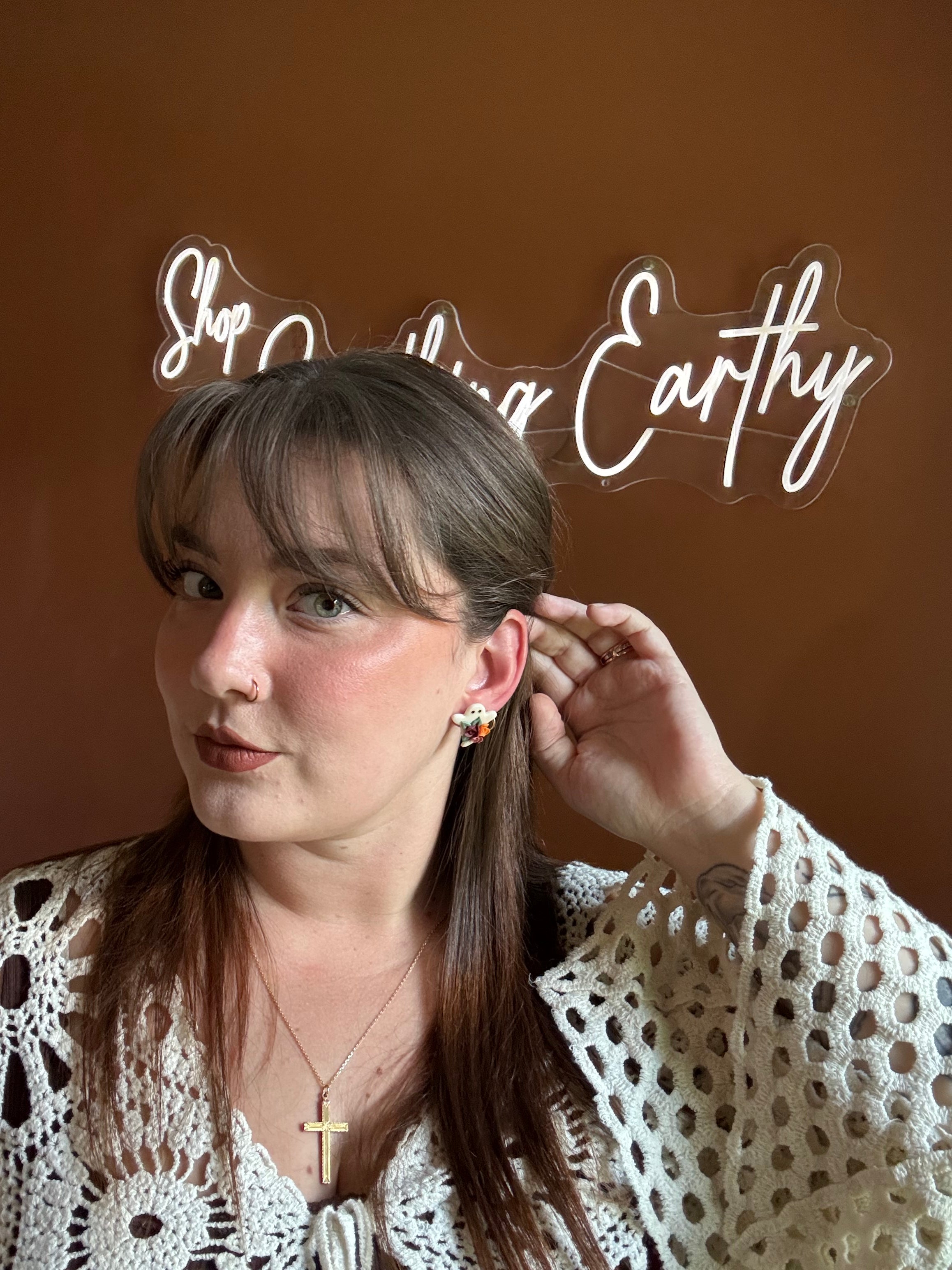 Floral Ghost Studs