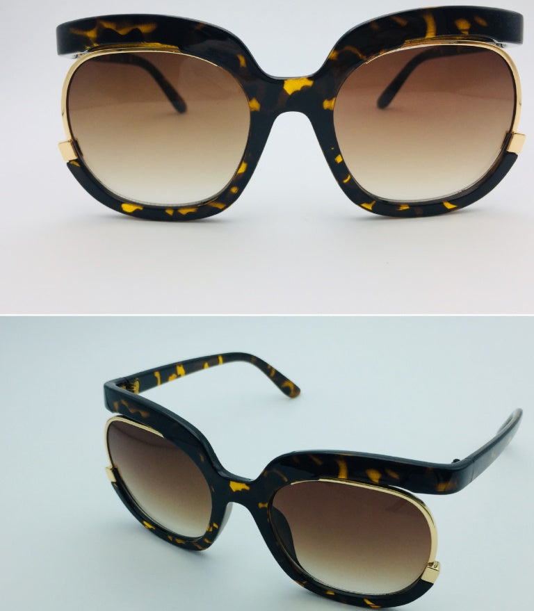 Cat Eye Half-Frame UV400 Sunglasses for Women