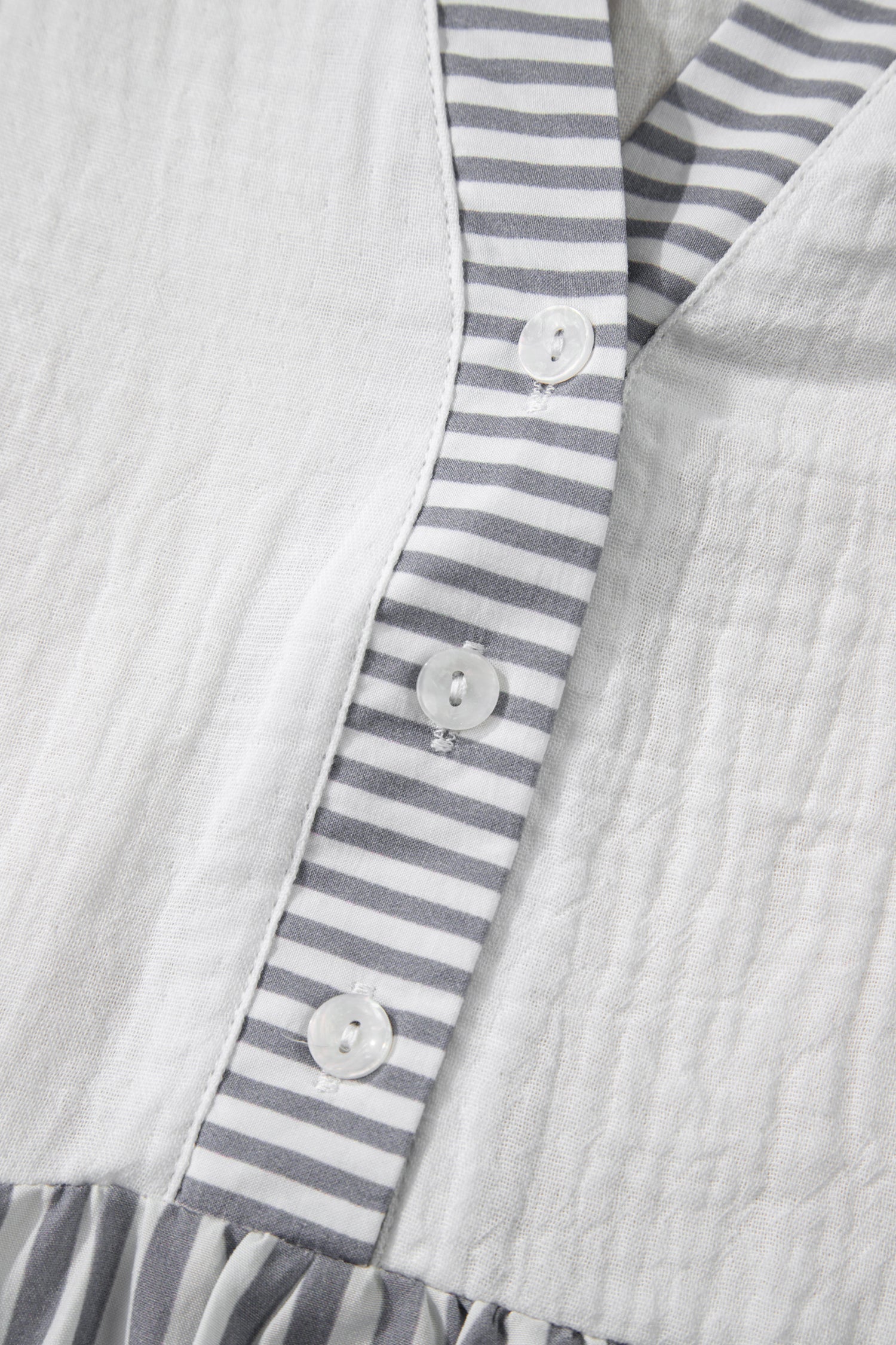 Zahra Striped Cotton Babydoll Blouse with Bracelet Sleeves