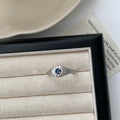 Brushed Round Stone Color Gem Open Ring For Women, Luxury Ins Style Niche Design, High-End Adjustable Index Finger Ring, Multi-color Options