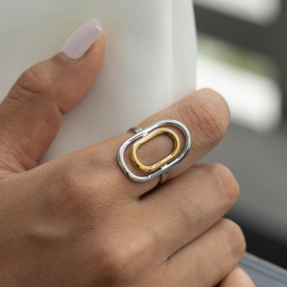 18k Gold-plated Stainless Steel Ring For Women