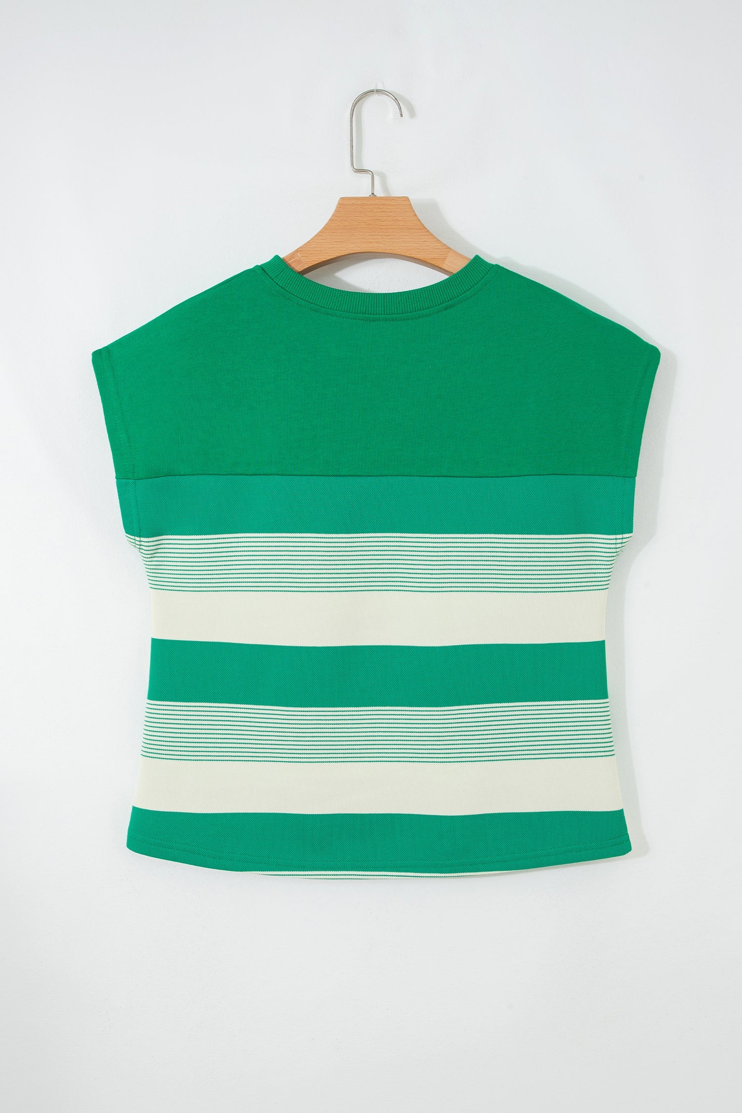 Galilea Cap Sleeve T Shirt – Striped Color Block Knit Top