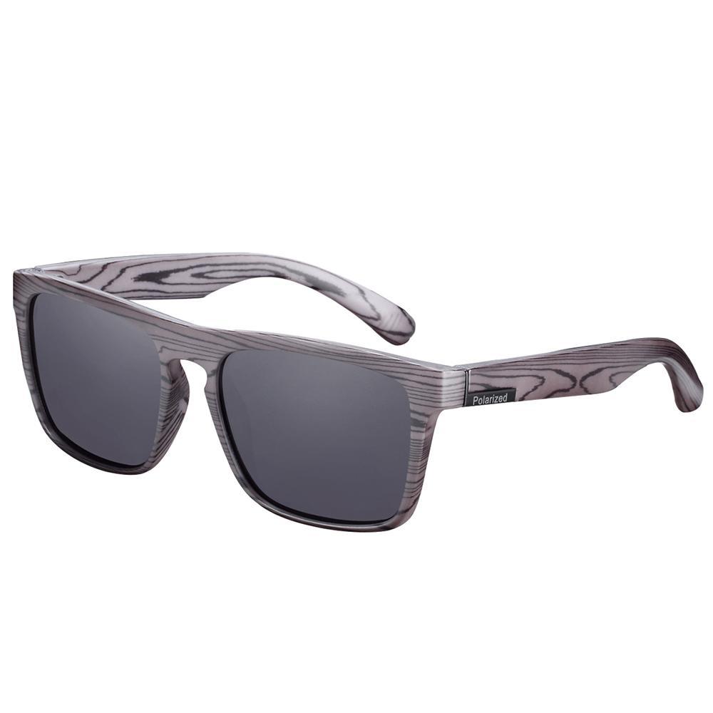 Polarized Retro Wood Grain Sunglasses Unisex UV400 Vintage Style