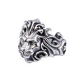 Majestic Lion Silver-Plated Adjustable Mens Ring