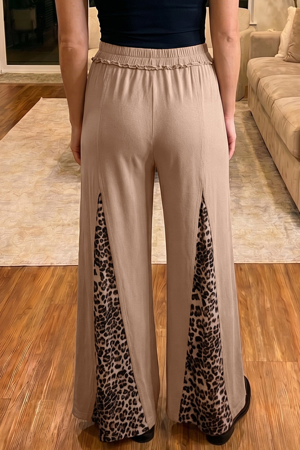 Leopard Patchwork Mineral Wash Wide Leg Pants