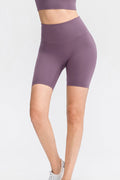 Slim fit athletic sports shorts for women with wide waistband