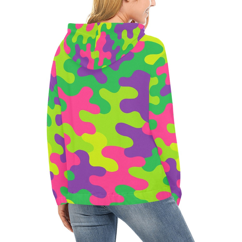 Women's Harajuku Rainbow Camo All-Over Print Hoodie - Image 3