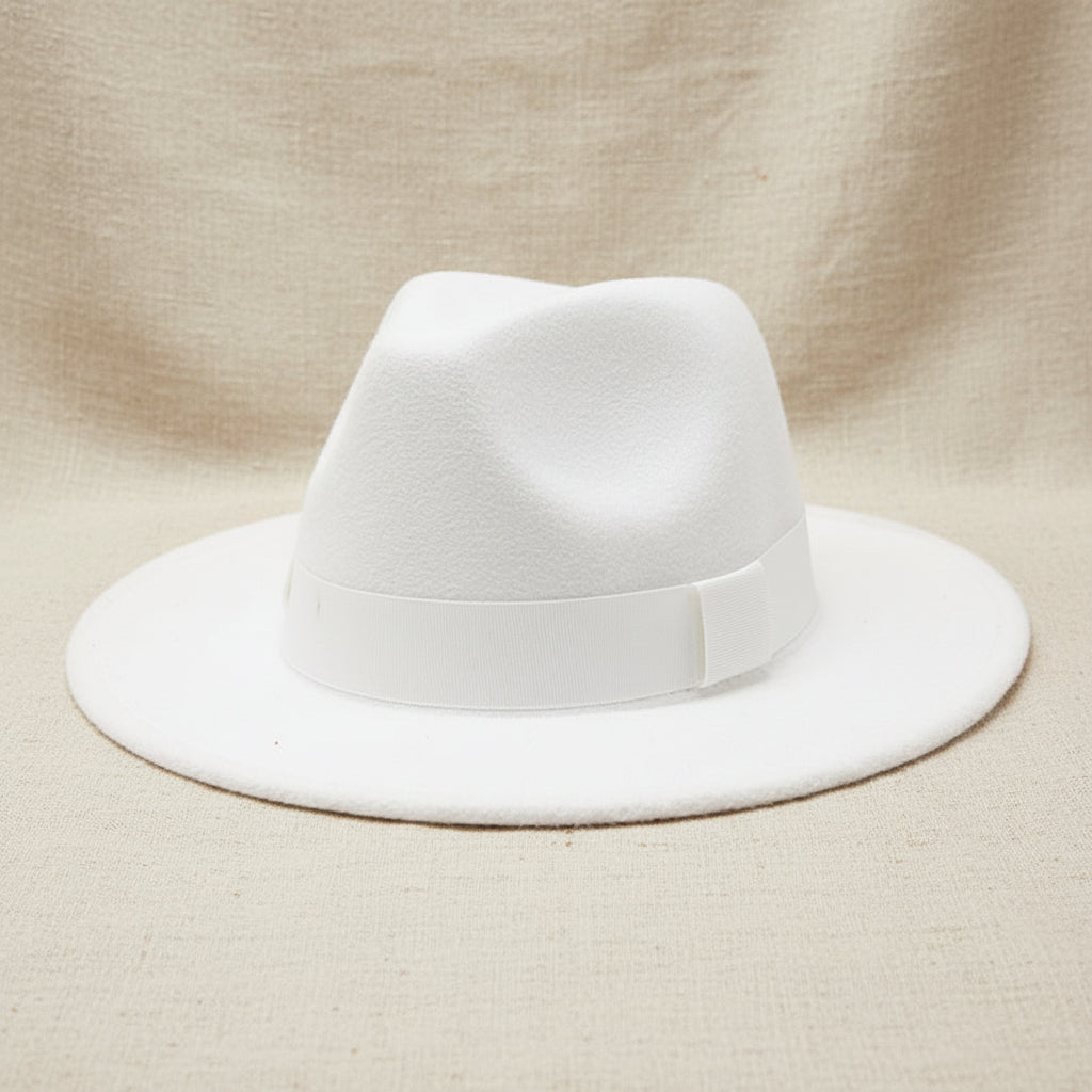 Wide Brim Bell Crown Felt Hat – Unisex Minimalist Sun Hat