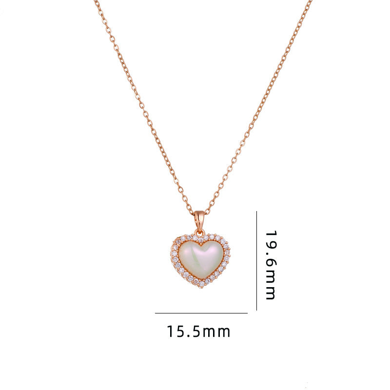 Heart-Shaped Shell Pendant Necklace in Gold, Silver & Rose Gold