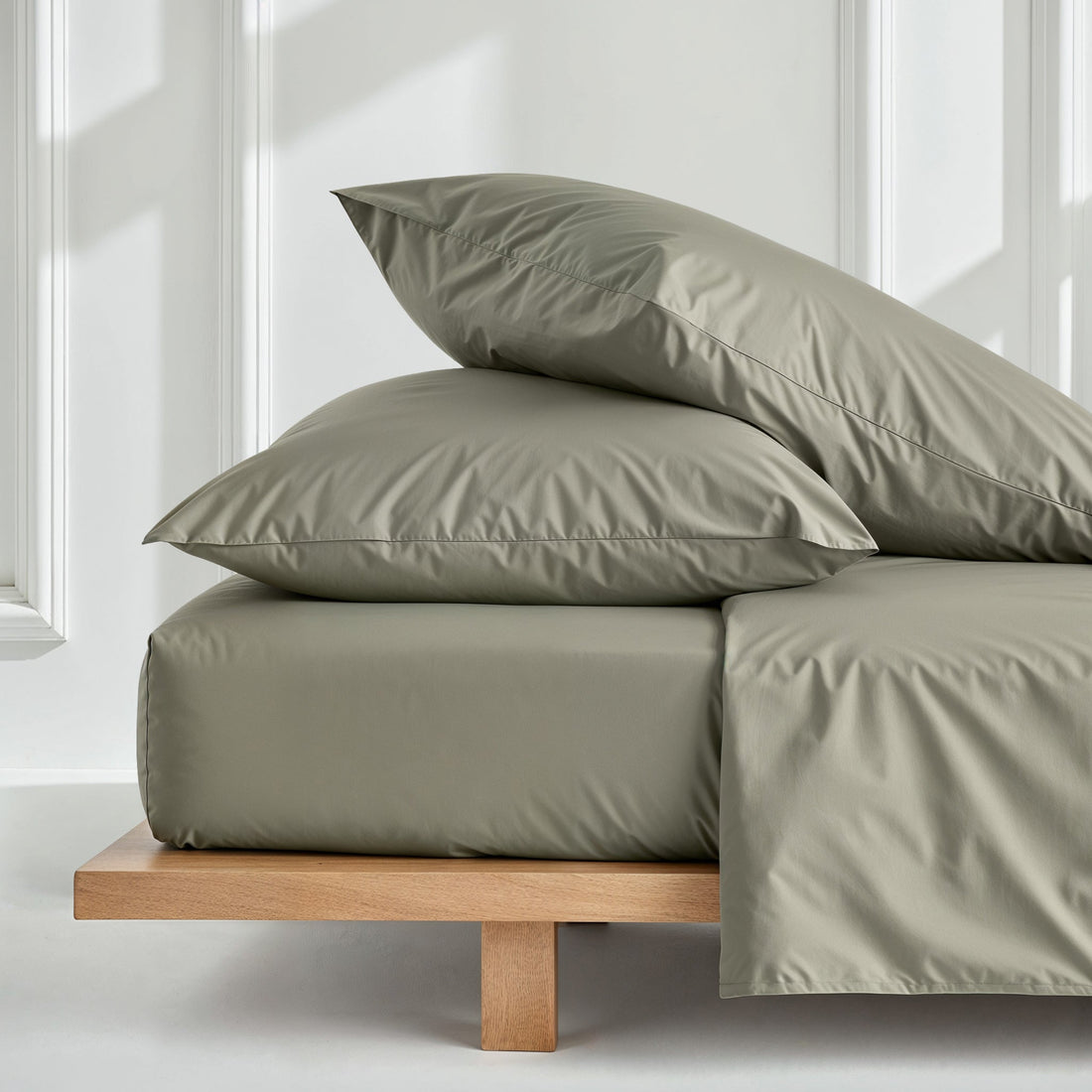 Australian Cotton Sateen Sheet Set in Solid and Stripe - Image 31