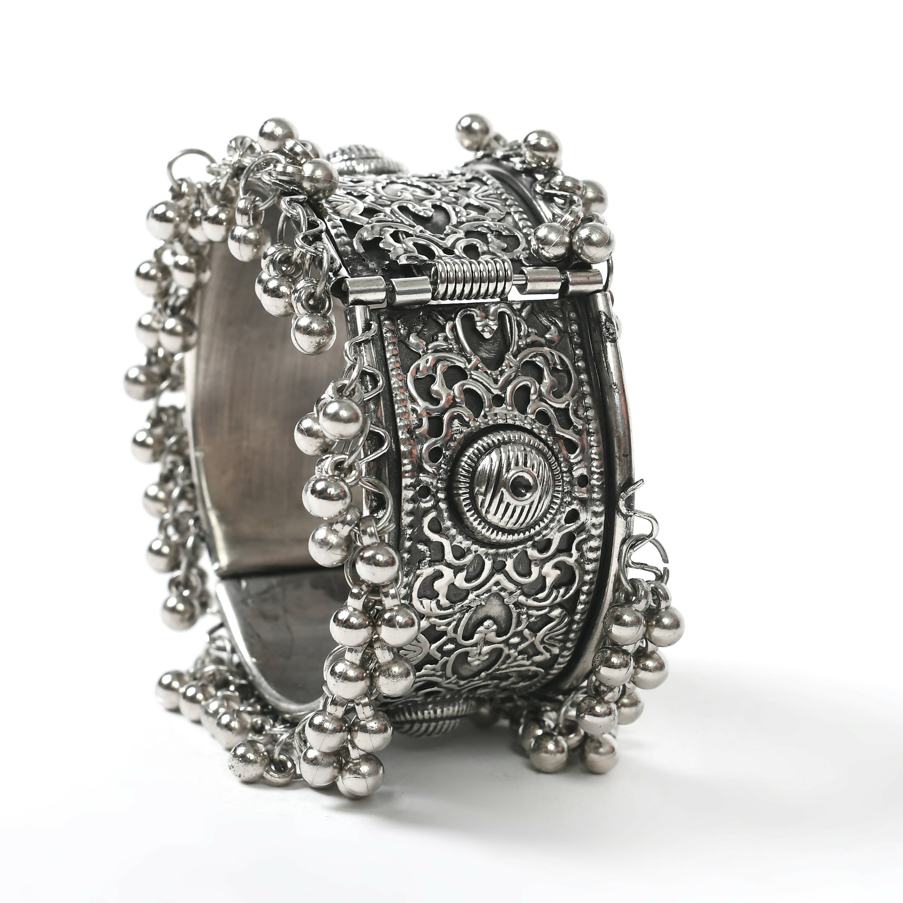 Joharkamal Oxidised Silver-Plated Ghungroo Artisan Bracelet