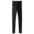 Child wearing solid black midweight Merino wool base layer bottoms in a sporty, minimalist style.