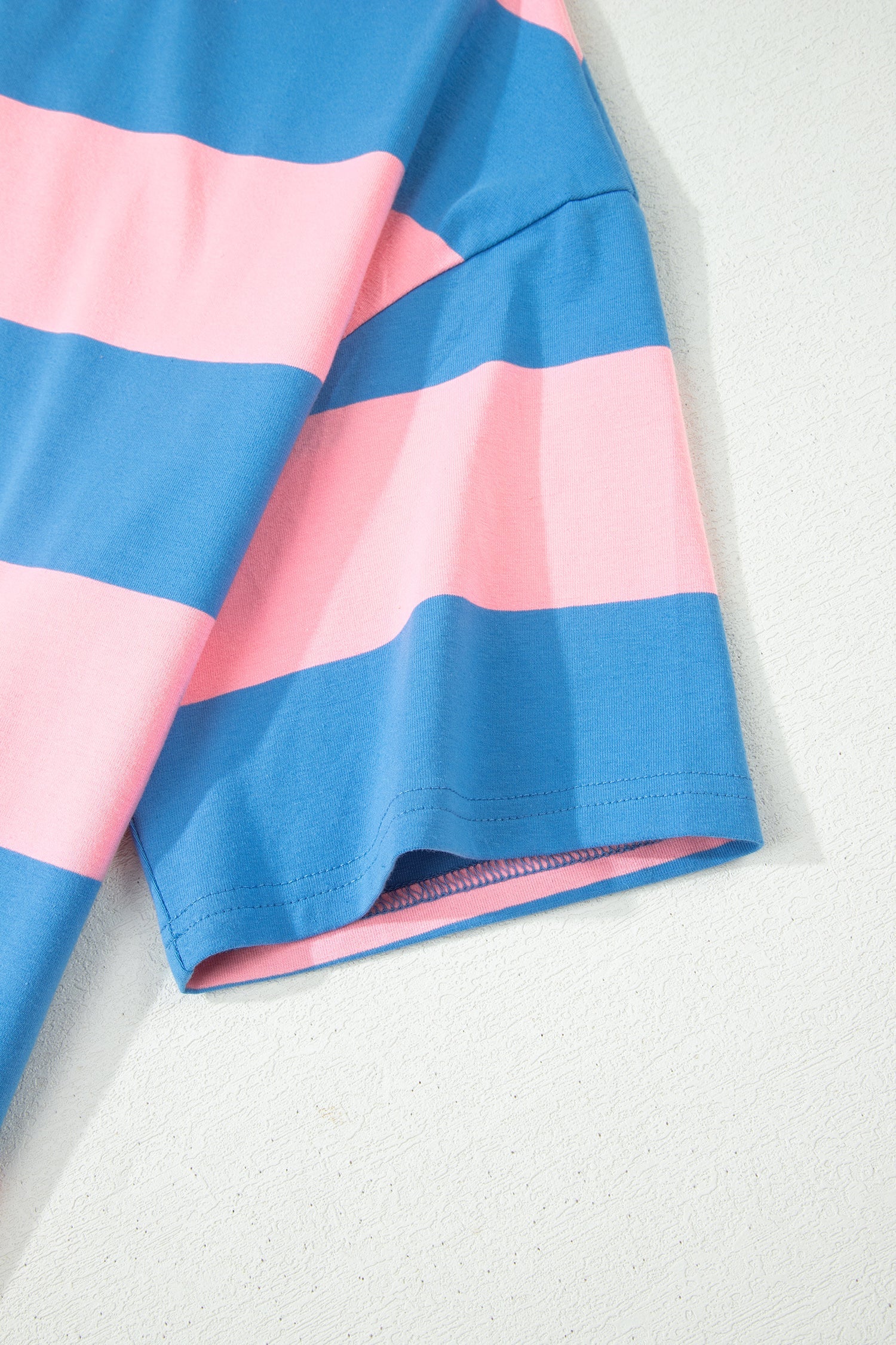 Royalty Block Oversize Tunic Tee with Striped Design