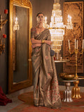 Light brown silk traditional saree with elegant finish