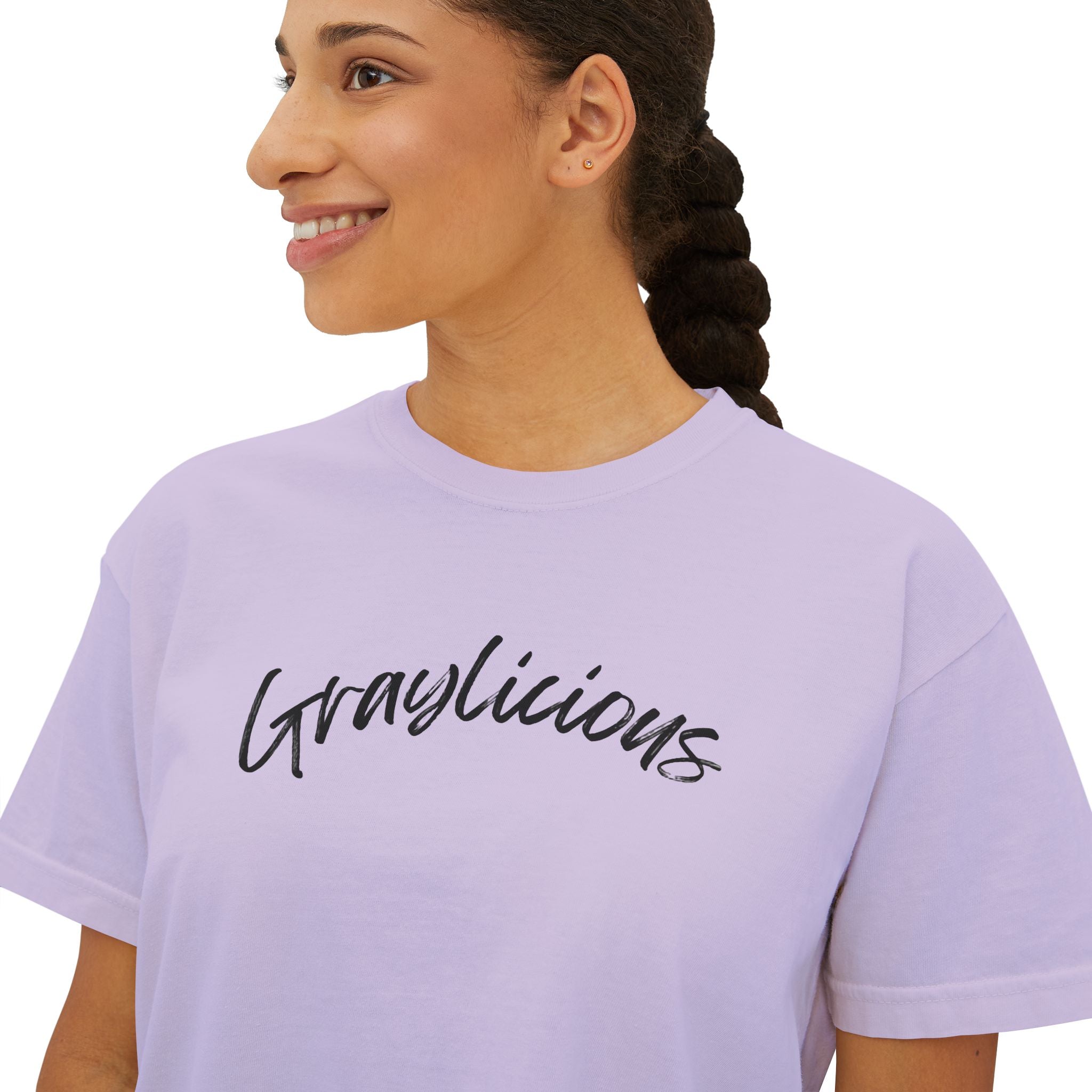 Women's Boxy Cotton Oversized Crewneck Short Sleeve Tee