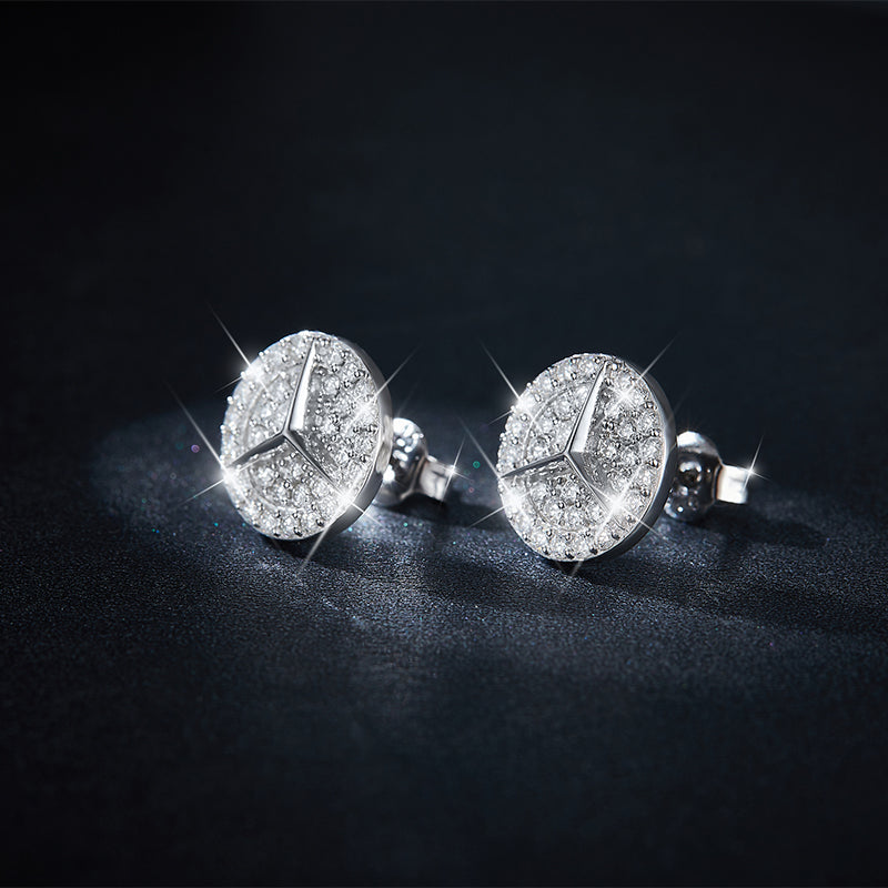 S925 Sterling Silver Moissanite Star Stud Earrings Pave Jewelry