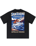 Santorini Express Oversized Graphic Tee in Black