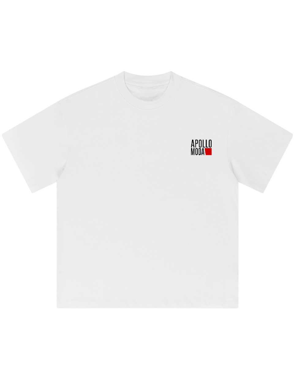 'Monkey Business Only' Oversized Graphic Tee in White