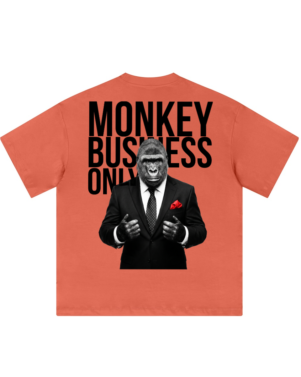 Monkey Business Oversized Graphic Tee Heavyweight Streetwear