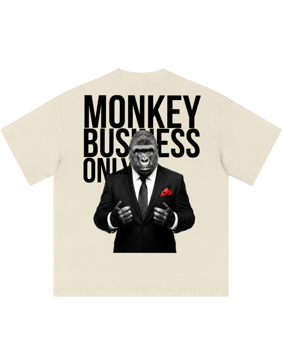 Monkey Business Oversized Graphic Tee Heavyweight Streetwear
