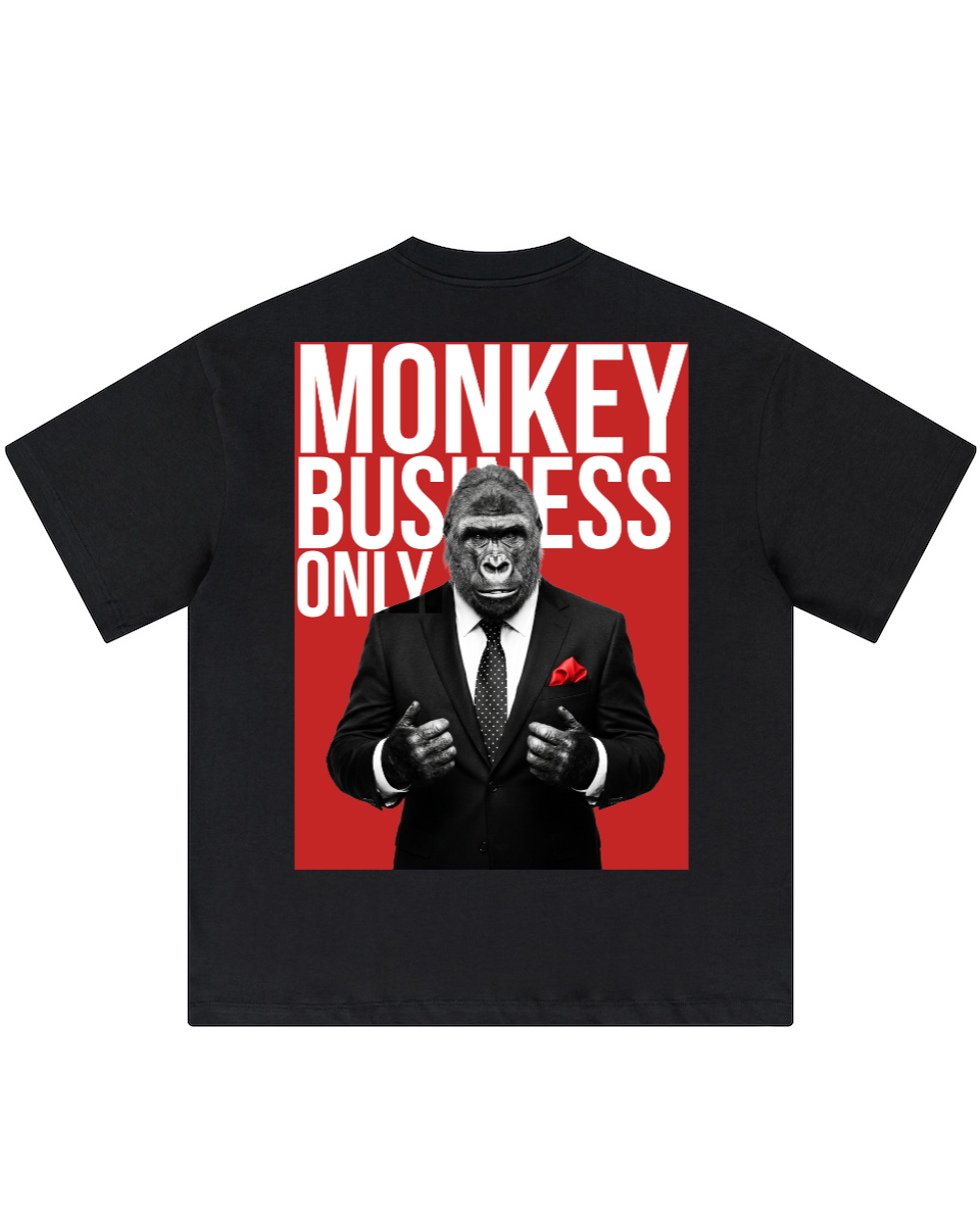 Monkey Business Oversized Graphic Tee Heavyweight Streetwear