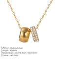 14k Wide-Frame Round Hoop Dual-Pendant Versatile Necklace