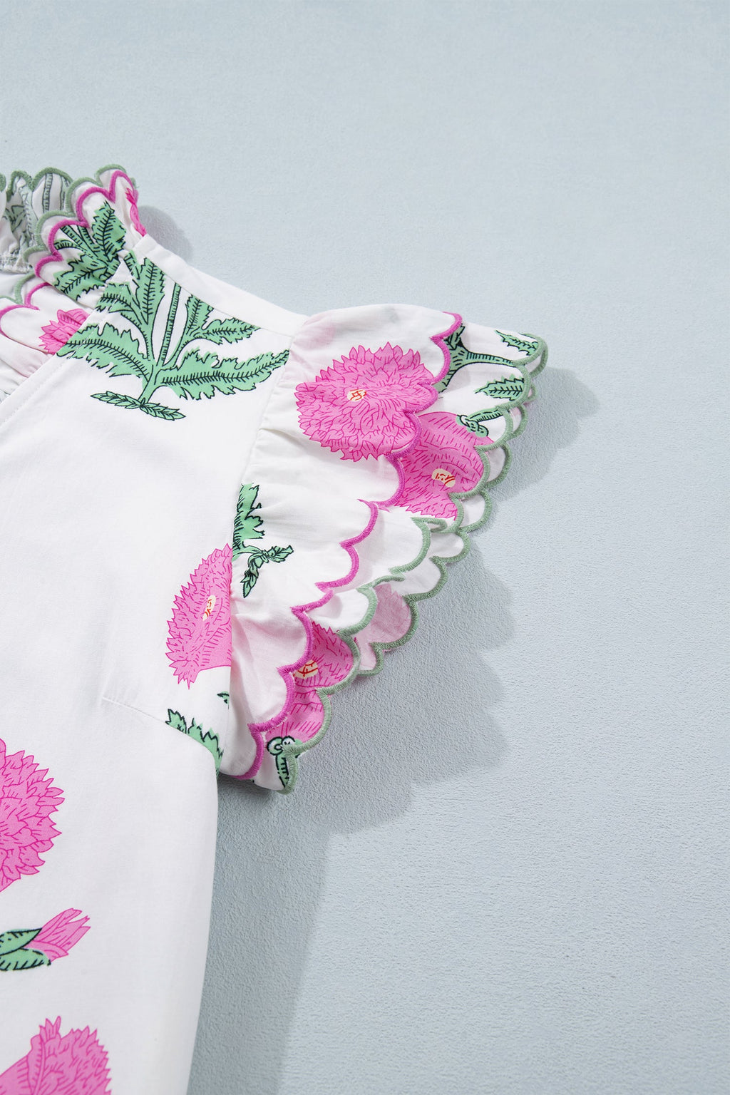 Rayne Drop Waist Mini Dress: Floral Cotton Bohemian Flutter Sleeve