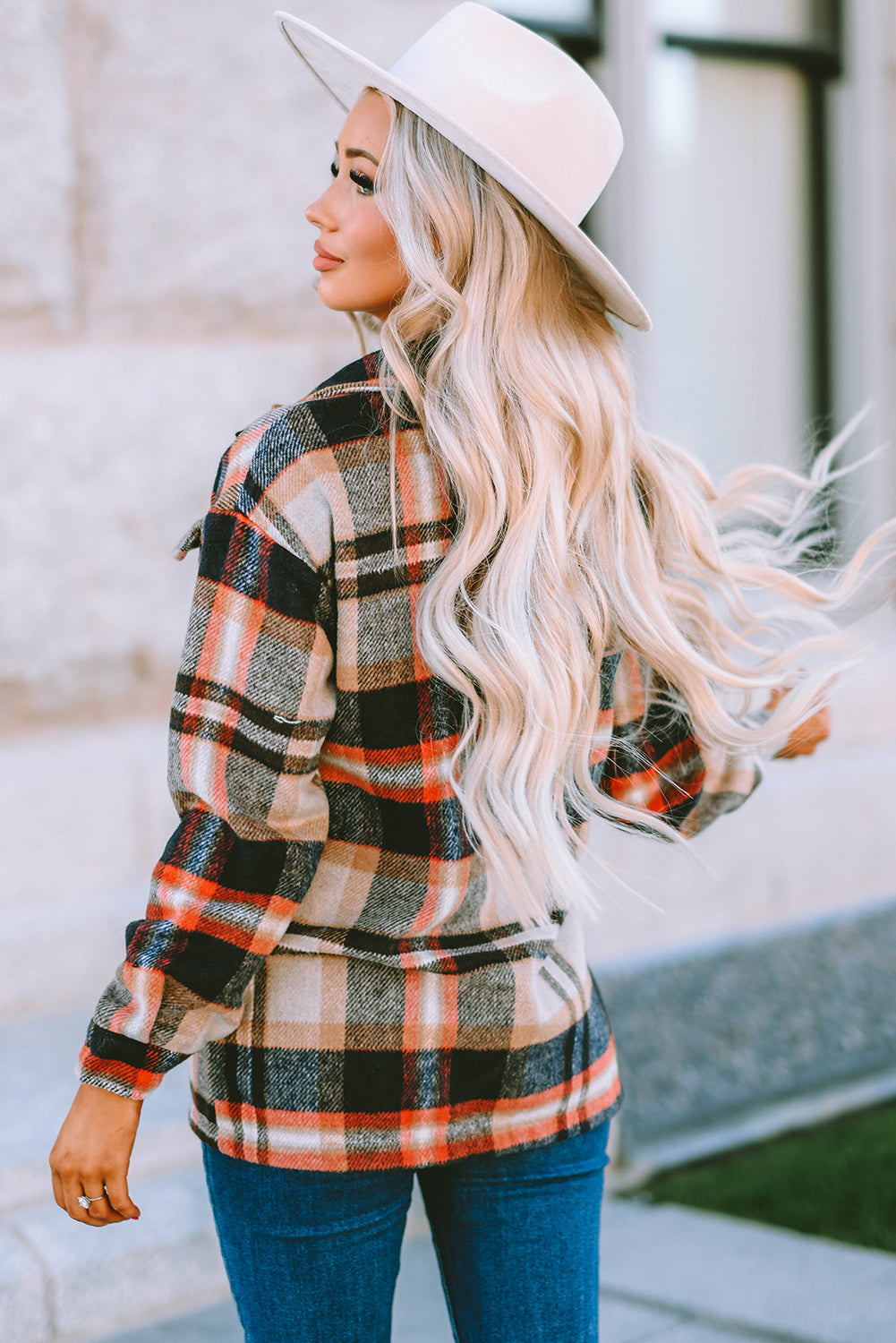 Brown Plaid Flannel Shacket | Button-Up Long Sleeve
