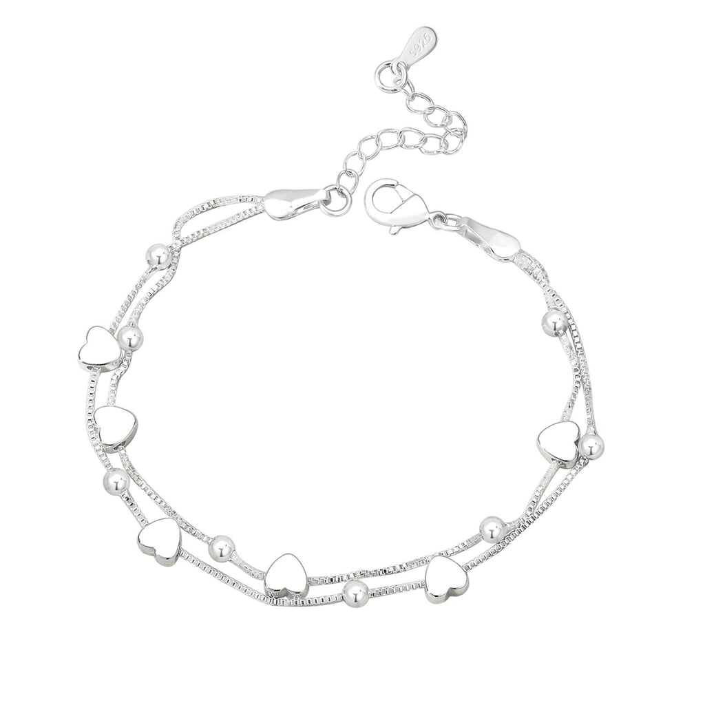 Double-layered Heart Bead Bracelet
