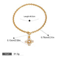 18K gold cross inlaid gemstone design high-end necklace ring set