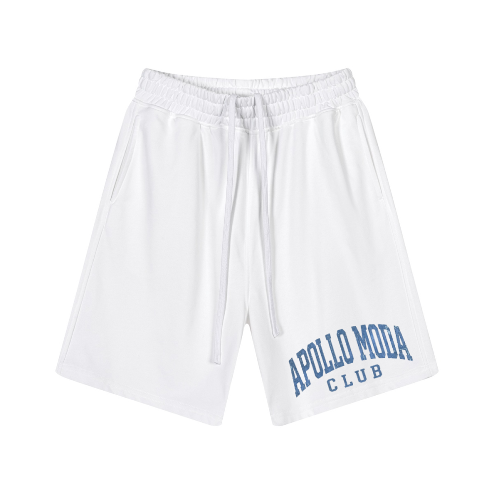 Men’s Collegiate Heavyweight Cotton Sweat Shorts - White & Blue
