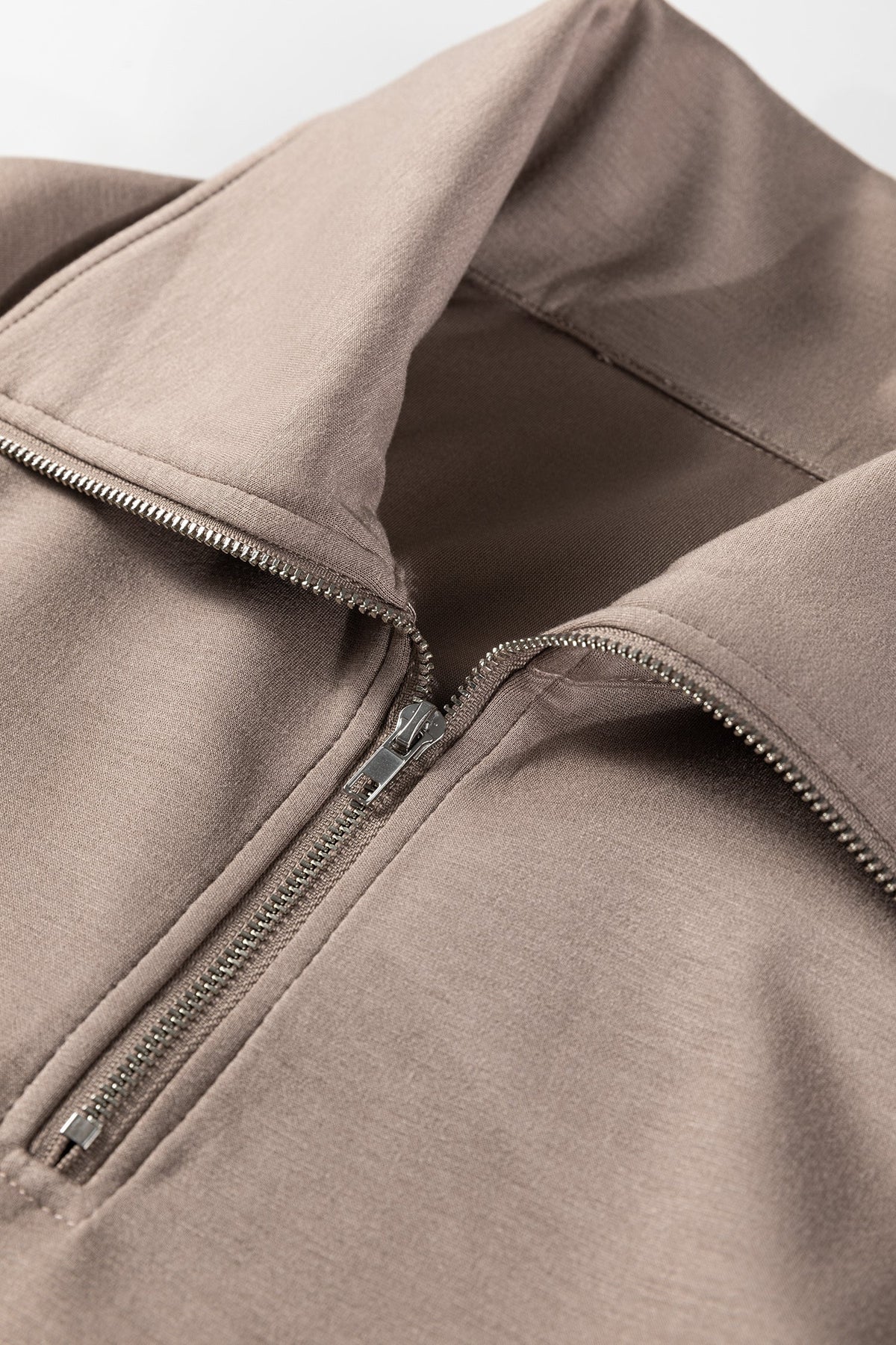 Solid Quarter-Zip Top and Drawstring Pants Set