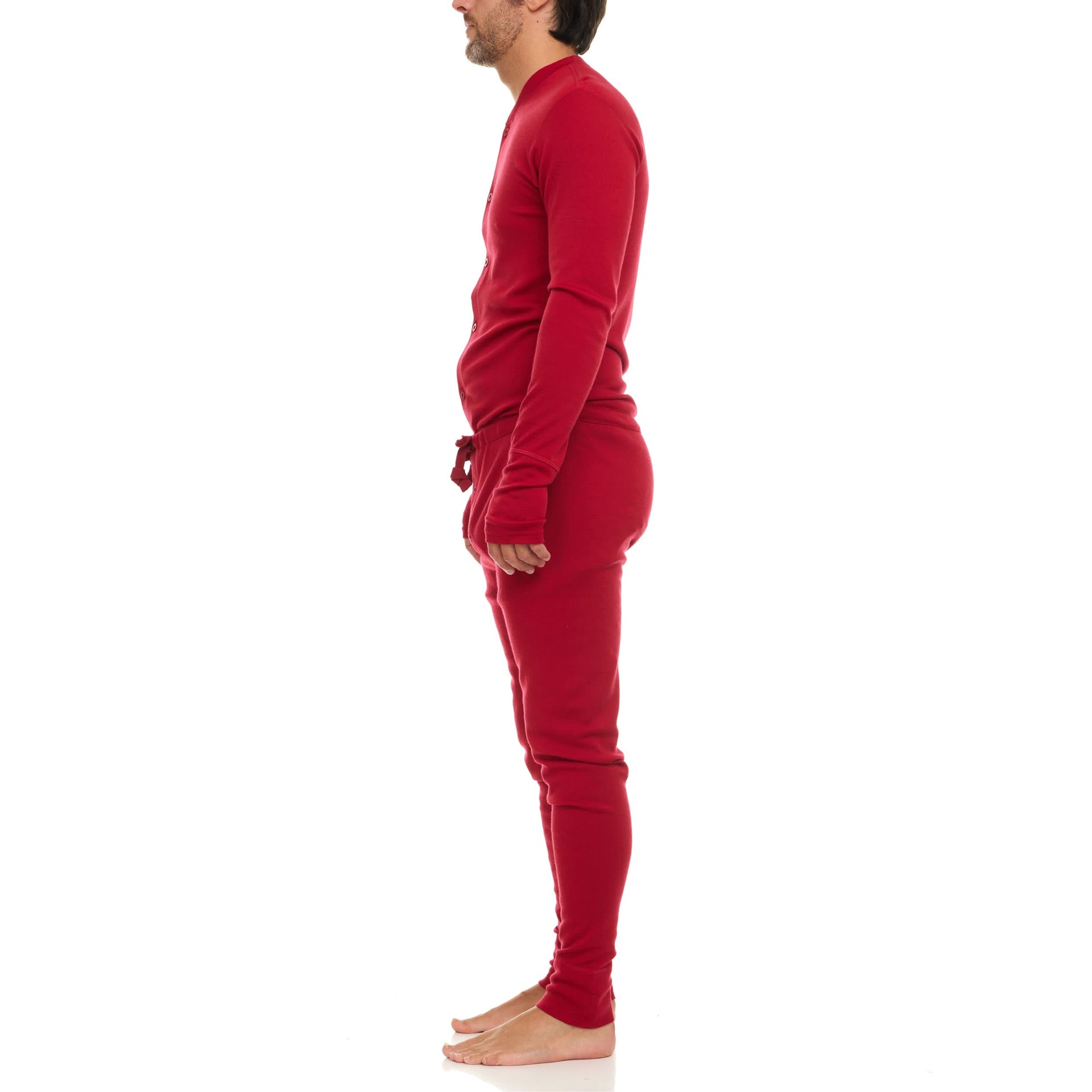 Midweight Merino Wool Union Suit - Men's Classic One-Piece Loungewear