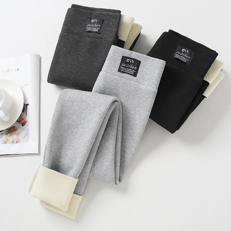 Women's High-Waist Lambswool Fleece-Lined Winter Leggings - Image 5