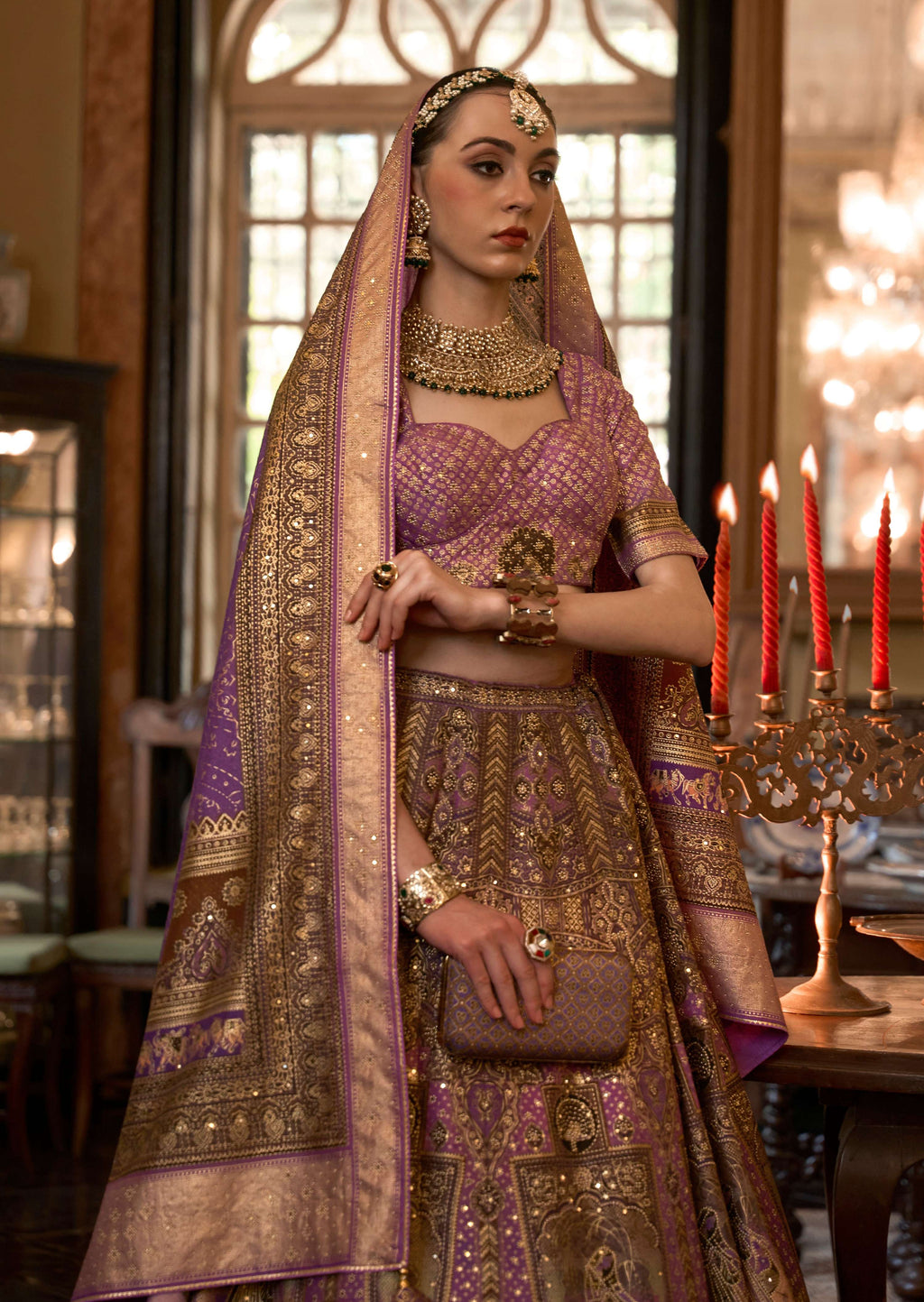 Lilac Rajwadi Silk Designer A-Line Lehenga Choli