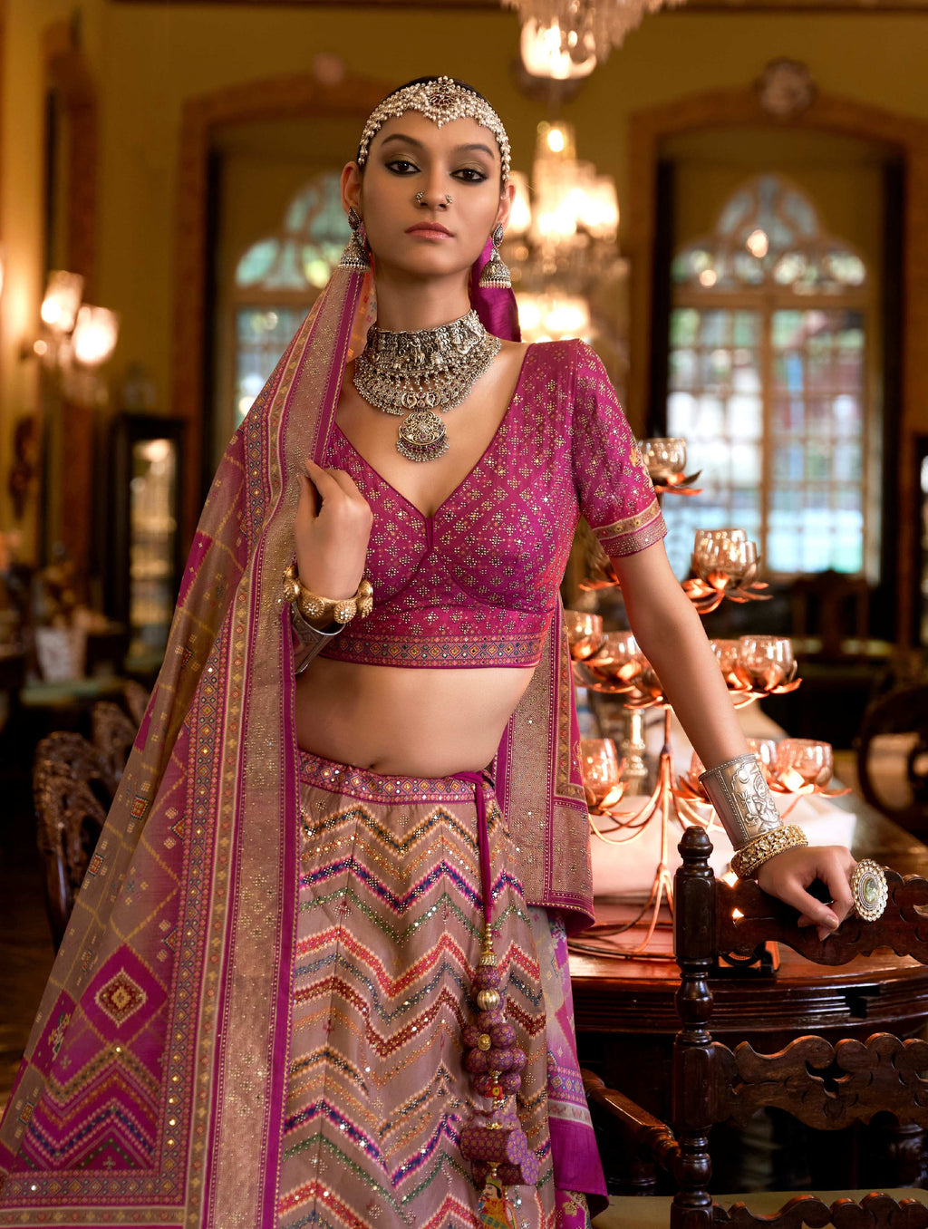 Lilac Rajwadi Silk Designer A-Line Lehenga Choli Set