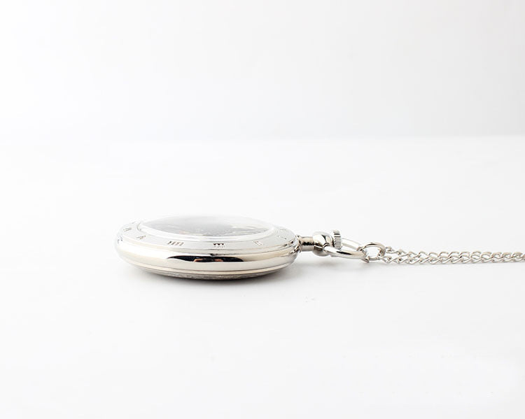 Creative Personalized Retro Silver Single-glass Pocket Watch