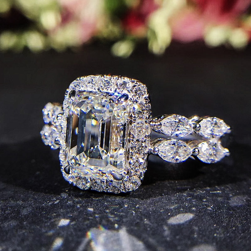 Princess Cut Simulated Diamond Ring For Women, Fancy Shape Engagement  Wedding Ring