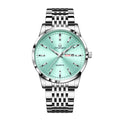 Mens Water-Resistant Quartz Wristwatch with Steel Band and Dial