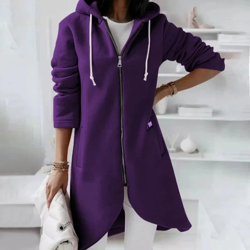 Women's Velvet-Lined Zip Hoodie Sweatshirt