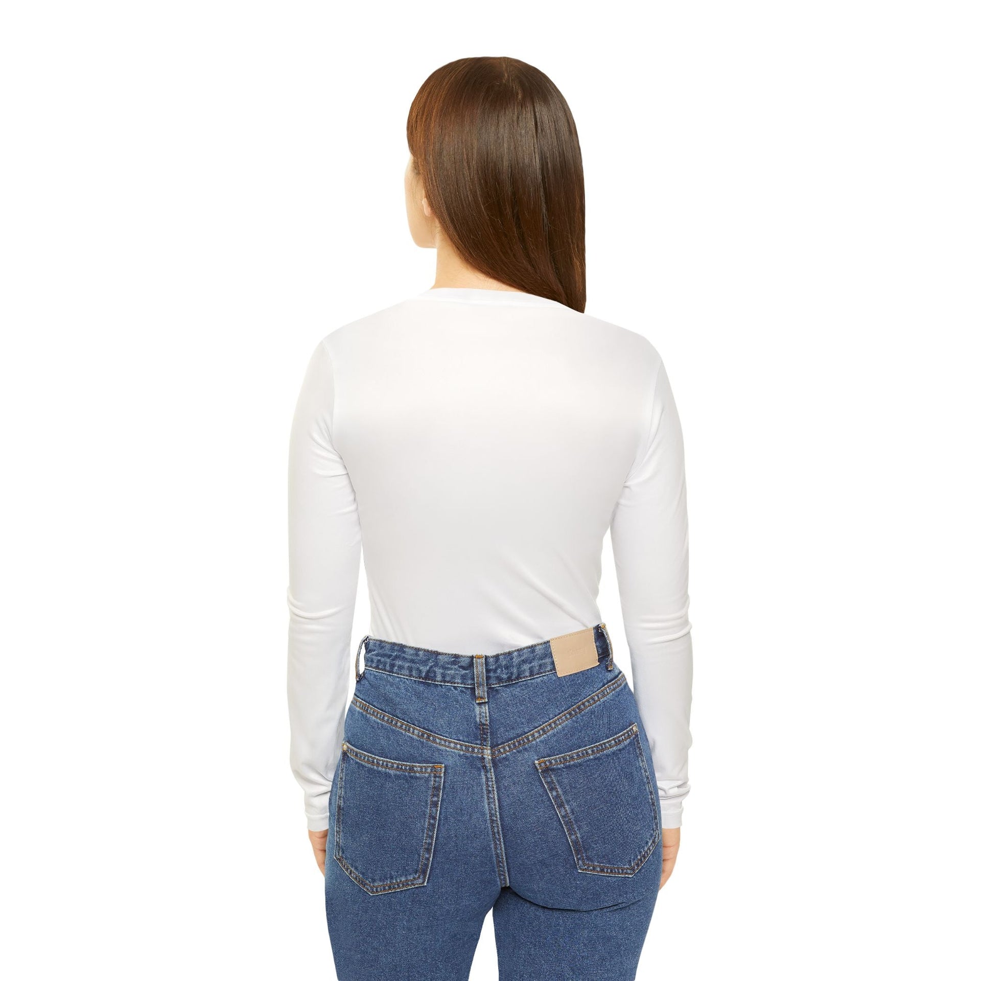 Women's Long Sleeve V-Neck Graphic Shirt - Fitted Casual Cotton Tee